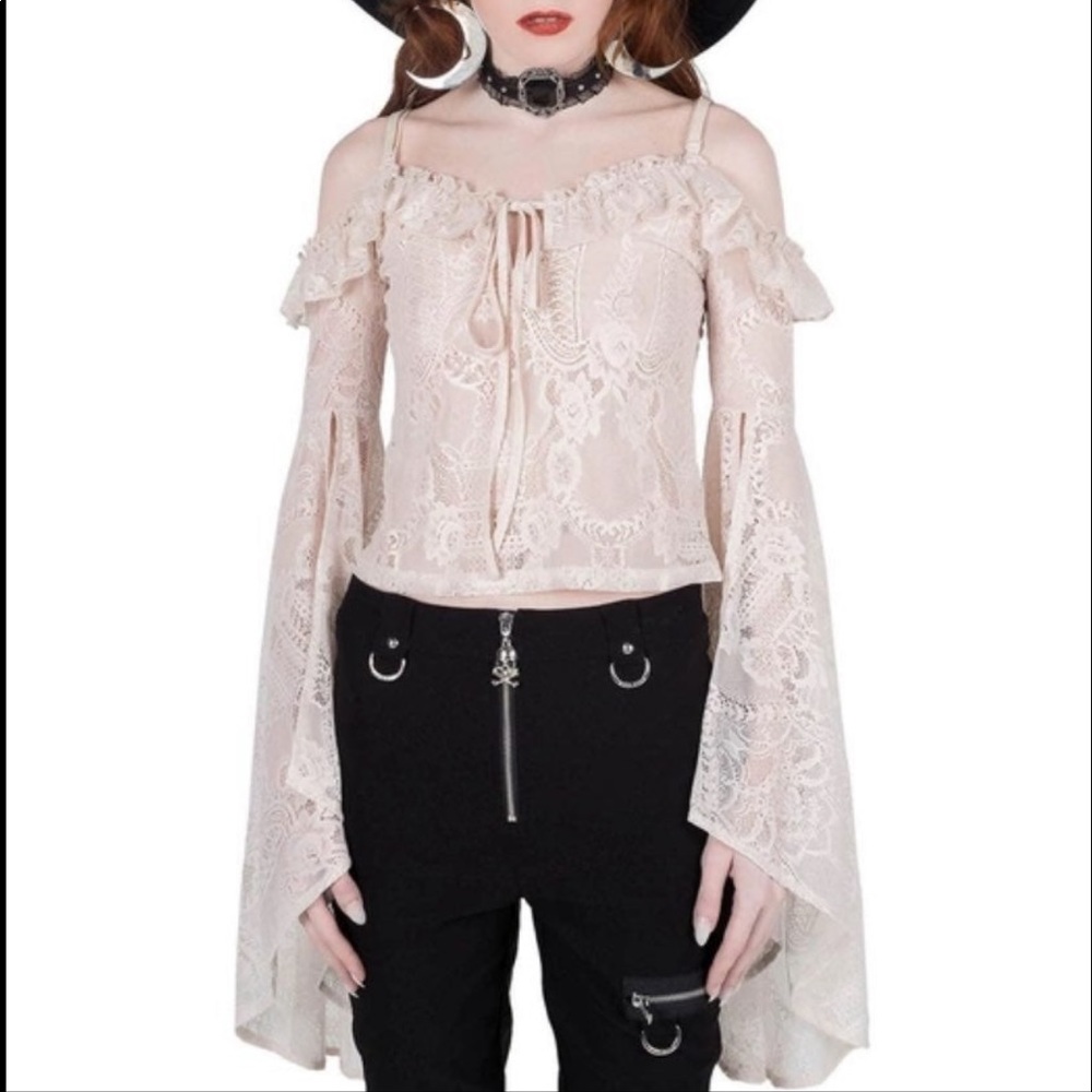 NWT Killstar Breathless Lace Bardot Top